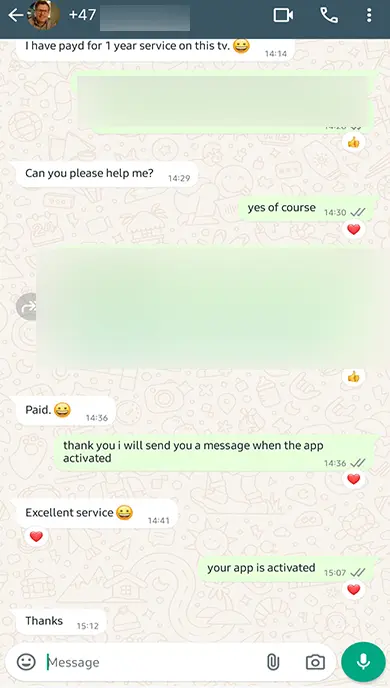 Customer reviews praising KHIPTV for better content, streaming quality, affordable pricing, and superior customer service compared to Viking IPTV